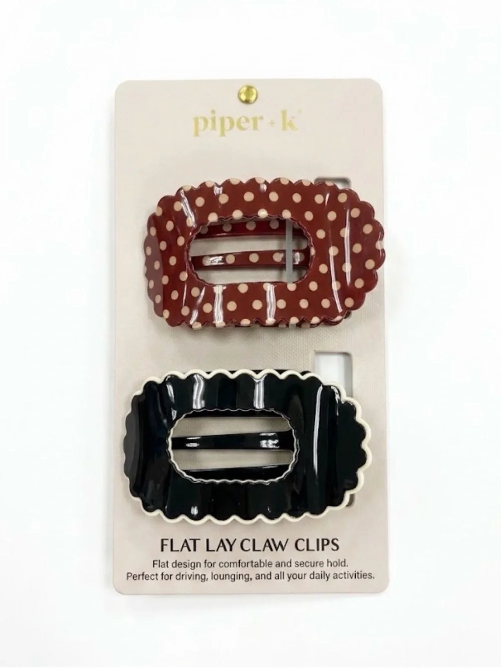 NWT ⚜️🖤⚜️ Piper K Flat Lay Claw Clips Set of 2